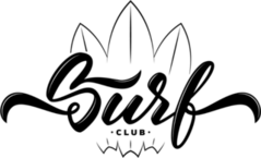 Surf Club With Surfing Boards Sticker