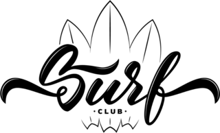 Surf Club With Surfing Boards Sticker