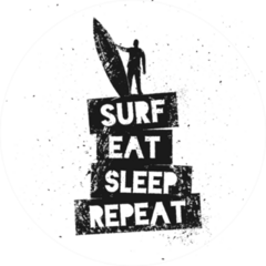 Surf Eat Sleep Repeat Motivational Quote Sticker