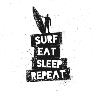 Surf Eat Sleep Repeat Motivational Quote Sticker