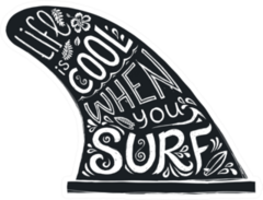 Surf Fin Lettering Sticker