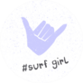 # Surf Girl. Hang Loose. Shaka Sign Sticker