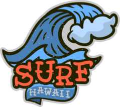 Surf Hawaii Tattoo Sticker