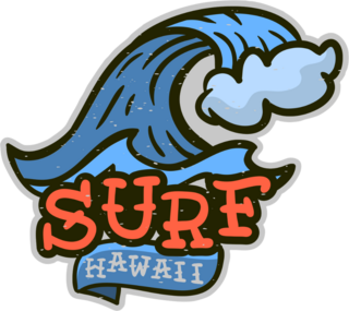 Surf Hawaii Tattoo Sticker