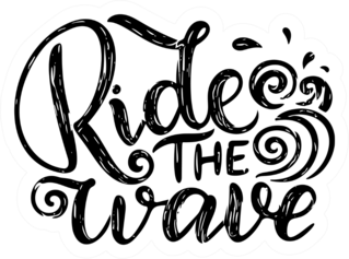 Surf Lettering Quote Sticker