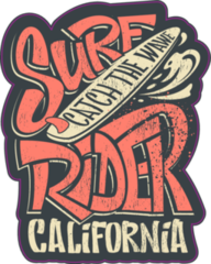 Surf Rider Catch The Wave California Sticker