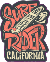 Surf Rider Catch The Wave California Sticker