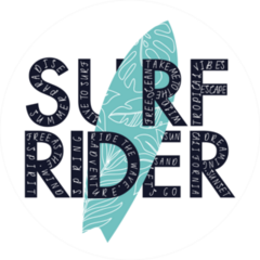 Surf Rider Typography Sticker