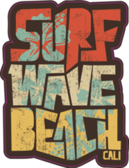 Surf Vintage Surf Wave Beach Sticker