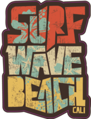 Surf Vintage Surf Wave Beach Sticker