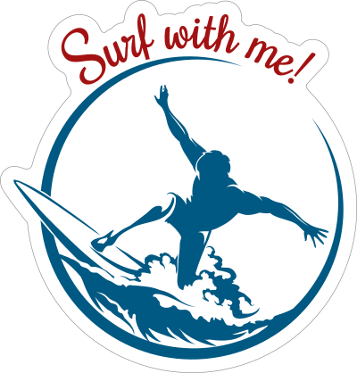 Surf With Me Surfing Sticker