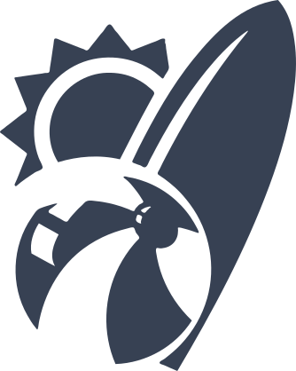 Surfboard And Beach Ball And Sun Sticker