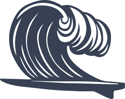 Surfboard And Wave Sticker