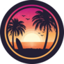 Surfboard On Beach Sunset Sticker