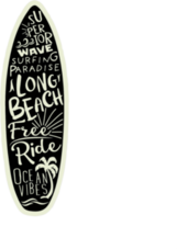 Surfboard Typography Sticker
