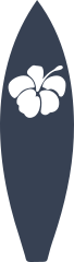 Surfboard With Hibiscus Flower Sticker
