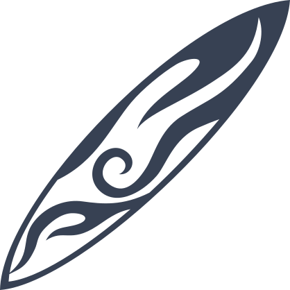 Surfboard With Tribal Flames Sticker