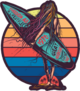 Surfer Girl At Sea Sticker
