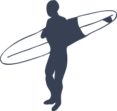 Surfer Holding Surfboard Sticker