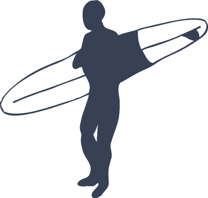 Surfer Holding Surfboard Sticker