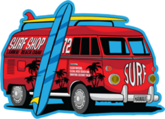 Surfer Van Sticker