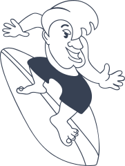 Surfer With Cool Hair Sticker