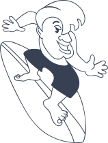 Surfer With Cool Hair Sticker