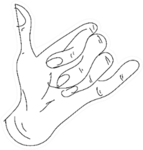 Surfers Shaka Hand Outline Sticker