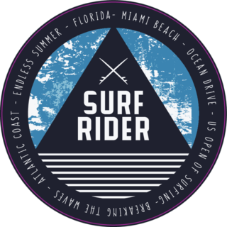 Surfing And Surf Rider In Florida, Miami Beach Sticker