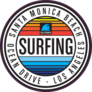 Surfing California Circle Sticker