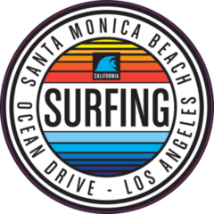 Surfing California Circle Sticker