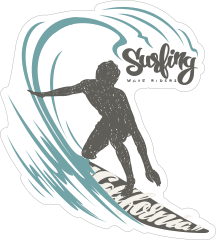 Surfing California Sticker