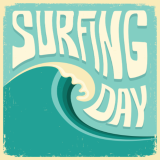 Surfing Day Ocean Wave Sticker
