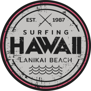 Surfing Hawaii, Lanikai Beach Sticker