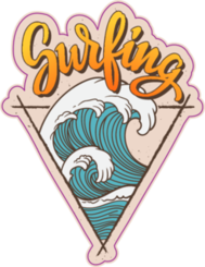 Surfing Illustration Sticker
