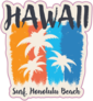Surfing In Hawaii, Honolulu Beach Sticker