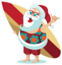 Surfing Santa Sticker