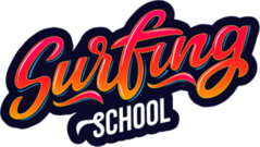 Surfing School Text Sticker