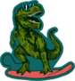 Surfing T-Rex Dinosaur Sticker
