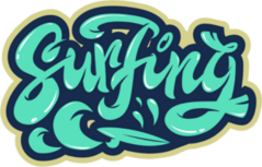 Surfing Typography Sticker