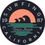Surfing Venice Beach Circle Sticker
