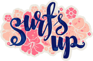 Surfs Up Flowers Sticker