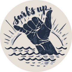 Surfs Up Hang Loose Sticker
