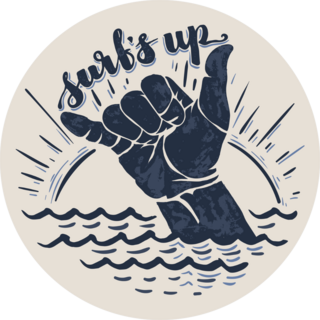 Surfs Up Hang Loose Sticker