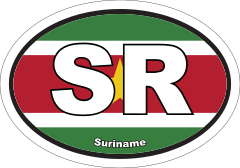 Suriname Sr Flag Oval Sticker