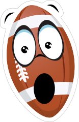 Surprised Cartoon Football Sticker