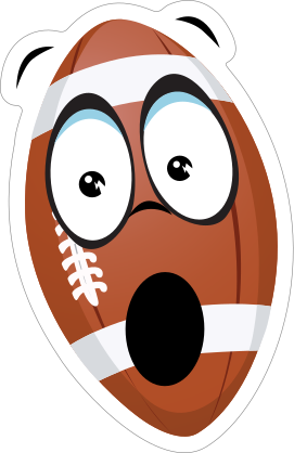 Surprised Cartoon Football Sticker
