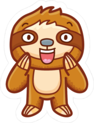 Surprised Cartoon Sloth Sticker