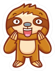 Surprised Cartoon Sloth Sticker