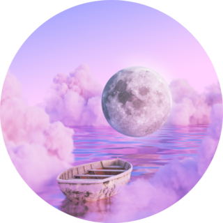 Surreal Dream Cloud Moon Sticker